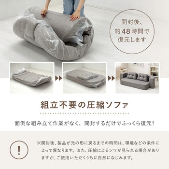 圧縮フロアソファ 2WAY クッション2個付き 萩原
