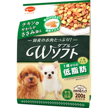 ビタワン君のWソフト 低脂肪 チキン味・やわらかささみ添え 日本ペットフード