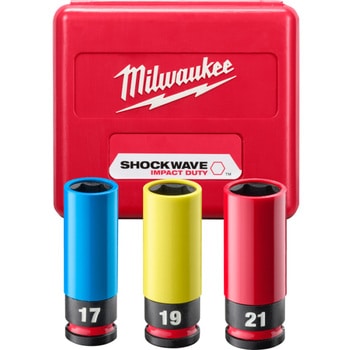 SHOCKWAVE IMPACT DUTY ホイールナット用インパクトソケットセット 1/2インチ(12.7mm)角 (17，19，21mm) ミルウォーキーツール