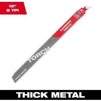 TORCH 金工用カーバイドレシプロソーブレード 8TPI 305mm(1本) ミルウォーキーツール