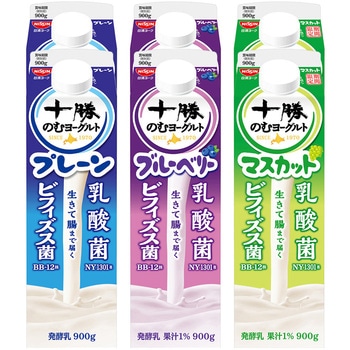 [冷蔵]日清ヨーク十勝のむヨーグルト 910ml 3種アソート 各2本 計6本 プレーン ブルーベリー マスカット 日清ヨーク