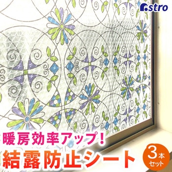 水で貼れる! 結露防止シート ステンドグラス調 アストロ