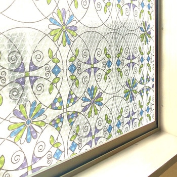 水で貼れる! 結露防止シート ステンドグラス調 アストロ