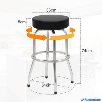 カウンターチェア バースツール 360度回転 Ruedamann