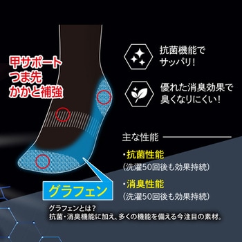 グラフェンソックスクル-先丸 2P コーコス信岡