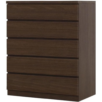 フィット 幅80 5段 チェスト 奥行44cm 家具 収納 ホワイト/ウォールナット/オーク 丸田木工