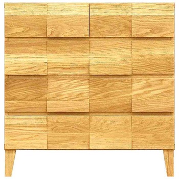 モデルノ 幅78 4段チェスト 家具 収納 ホワイトオーク/ウォールナット 丸田木工