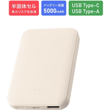 LN-MBMZ50WH ���΃��X�N��}�������o�C���o�b�e���[�uMOEZ�v 5000mAh PSE�K�� �R���ɂ��� �h�� �ω� ���S���S�݌v USB Type-C&A��2�|�[�g �o�b�e���[�c�ʃ����v���� LEPLUS NEXT 68301540