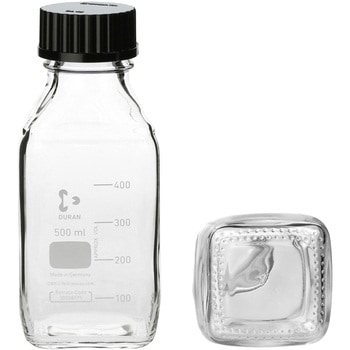 ねじ口角びん 黒キャップ付 DURAN SIBATA(柴田科学)