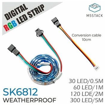 SK6812搭載 防水RGB LEDテープ M5Stack