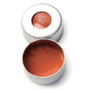 セプタム付クリンプキャップ(ND11)PTFE(アイボリー)/シリコンラバー(赤)1mm 銀 6ACC11RT1シリーズ Thermo Fisher Scientific