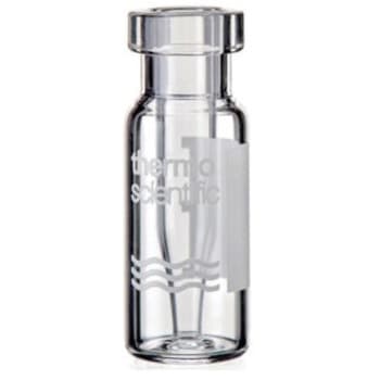 クリンプバイアル(ND11)透明 ラベル付 0.3mL ガラス(ガラスインサート付) 6PCV11-03シリーズ Thermo Fisher Scientific