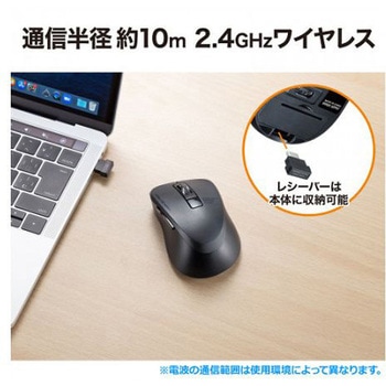 [単3x1本] ワイヤレスマウス BlueLED/Type-C レシーバー エスコ
