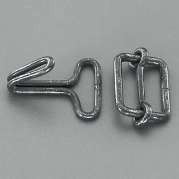 25mm 平ゴムロープ用金具セット[10組/黒] エスコ