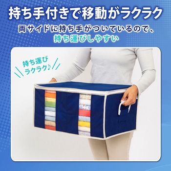 衣類をまとめてしまえる整理袋紺2枚組 アストロ