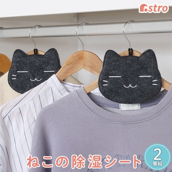 抗菌防臭!吸湿シート 黒ネコ2個組 アストロ