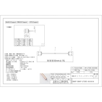 SMA両端プラグΦ2.19セミリジッドケーブル 日本エレパーツ