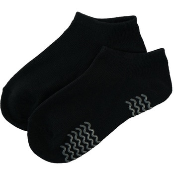 「働く女性の為の靴下」ショート滑り止付先丸2足組黒 ハヤシ