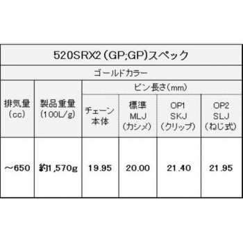 520SR-X2(GP) SKJ シールチェーン 520SR-X2 ゴールド 1個 EKチェーン