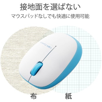ワイヤレスマウス 無線 2.4GHz USB 3ボタン ブルーLED 軽量 小型 シンメトリーデザイン エレコム