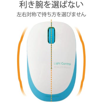 ワイヤレスマウス 無線 2.4GHz USB 3ボタン ブルーLED 軽量 小型 シンメトリーデザイン エレコム