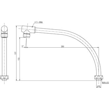 THY239A#NW1 水栓金具取り替えパーツ 自在パイプL=260 (TK3AG型用