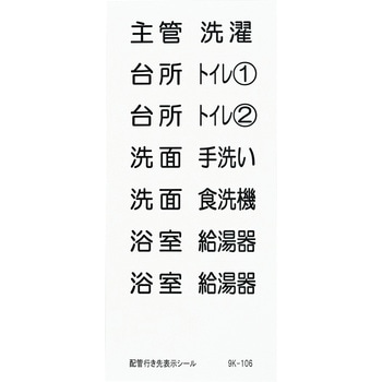 配管行先表示シール オンダ製作所