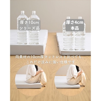 マットレス 高反発 かため 軽量 トッパー 3つ折り 厚さ4cm YAMAZEN(山善)