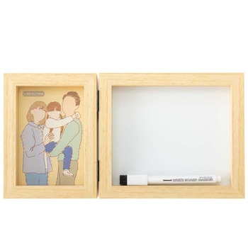 メッセージフォトフレーム/木製/2面/ナチュラル ナカバヤシ