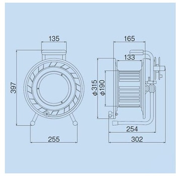 AC125V/30m コードリール 感度調整/漏電遮断 エスコ
