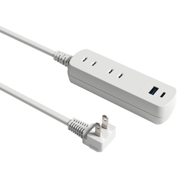 コード付き電源タップ コンセント3個口 USB2ポート TOPLAND