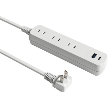 TPD20-WT �R�[�h�t���d���^�b�v �R���Z���g3�� USB2�|�[�g TOPLAND �z���C�g�F �R�[�h��2m  TPD20-WT 68513299