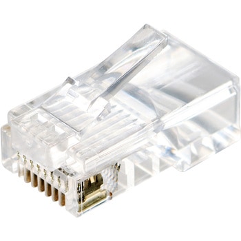 RJ45 LANコネクタ Cat5e 100個 業務用 自作用 単線・より線 両対応 金メッキ エレコム