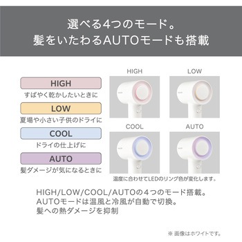 ヘアドライヤー マイナスイオン I字型 ブラシレスDCモーター 速乾 軽量 低騒音 コンパクト スリム 風量2段階/風温4段階 静電気低減 お手入れ簡単 テスコム