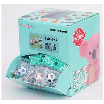 サッカーボール消しゴム 60個入 イワコー