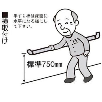 Φ35x 800mm 木製手すり 縦・横兼用 エスコ