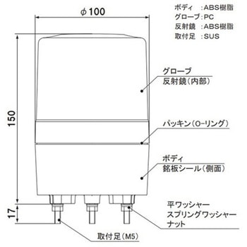 LED回転灯Φ100 ニコスピナR100 VS10Rシリーズ - 日恵製作所