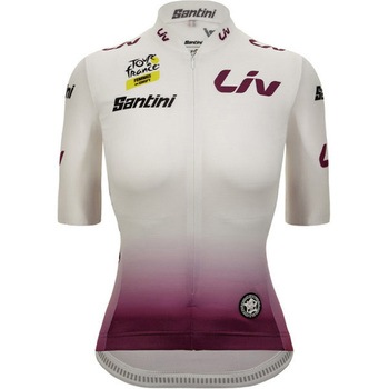 TOUR DE FRANCE サイクリング女性用ジャージ ツール・ド・フランス WOMEN'S WHITE JERSEY BIANCO CLASSIC SANTINI 68650386