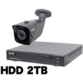 400万画素 EX-SDI 防犯カメラ カメラ1台+専用録画機セット HDD2TB WTW-DEHP704Y/WTW-EHR228YJ 塚本無線