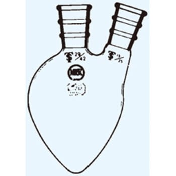 二頭ナシ形フラスコ 白 028シリーズ - 日本理化学器械(NRK)