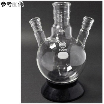 四頭フラスコ 側管角度15° 白 042シリーズ 日本理化学器械(NRK)