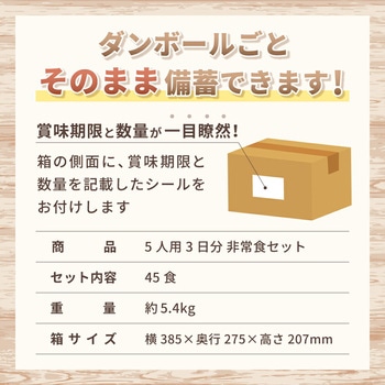 人数別 3日分 非常食セット JHJ EVERSAFE