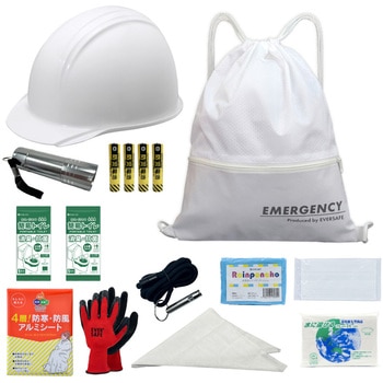 10002924WH 13点防災セット ヘルメット付き 13hmt EVERSAFE 68715879