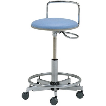 プラム ナースチェア，背付，M-2，パステルブルー，キャスター黒色 プラム
