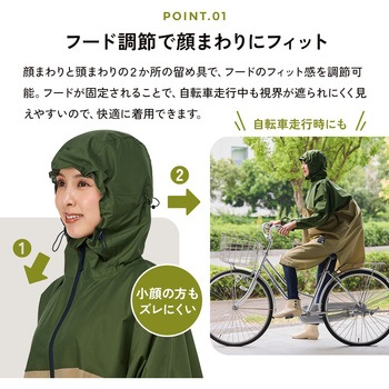 フードがズレにくいレインコート - アイメディア