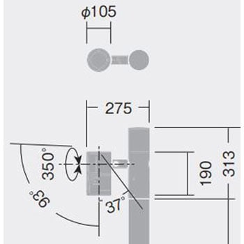 ポールスポットライト 灯具本体 1灯用 非調光タイプ DAIKO(大光電機)
