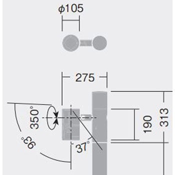 ポールスポットライト 灯具本体 1灯用 非調光タイプ DAIKO(大光電機)
