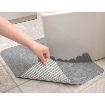 【色: ベージュ】サンコー トイレマット 拭ける ずれない 床汚れ防止 フロアマ