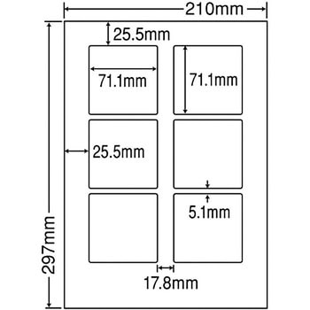 SCL-8 �J���[���[�U�[�v�����^�p���򃉃x�� nana(���m���) 6�� �p�ێl�p �V�[�g�T�C�YA4  SCL-8 68774712