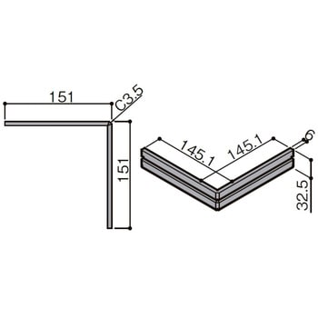 NZDD069 幅木用コーナー部材(出隅用)クッション幅木スマートタイプ 1箱(1個) LIXIL(トステム) 【通販モノタロウ】